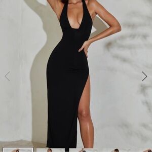 Oh Polly Black Backless Maxi Dress